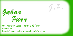 gabor purr business card